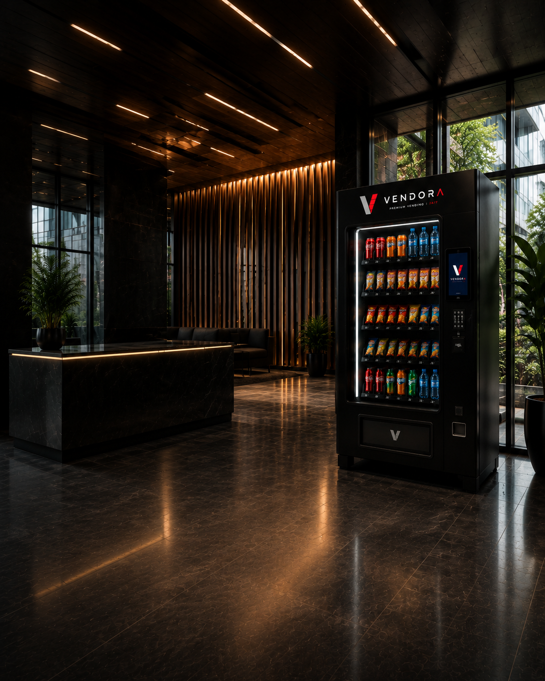 Vendora vending machine lobby